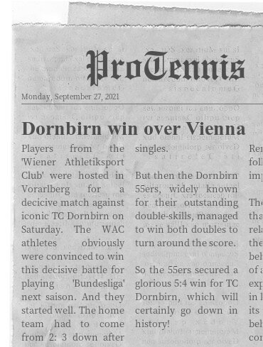 Filzi - die Tageszeitung nicht nur fr den Tennissport im TC Dornbirn